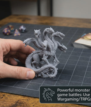 Ongeverfde Hydra Minifiguur - TTRPG, Wargame & Decoratie
