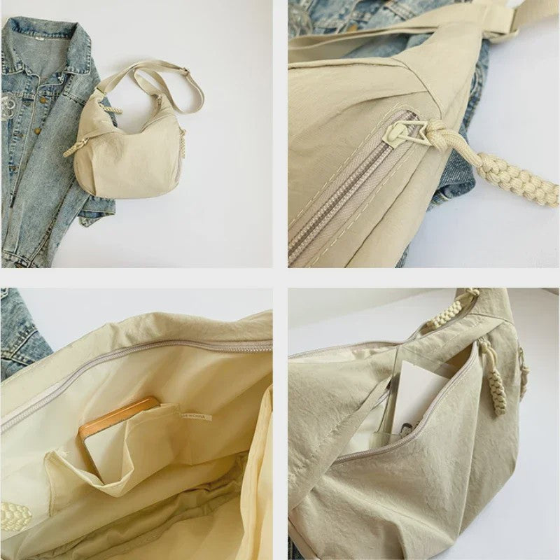 Trendy Dames Schoudertas van Zacht Materiaal - Casual Hobo Crossbody Tas