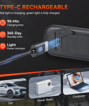 Persoonlijk Veiligheidsalarm met Sleutelhanger, 130dB, USB Oplaadbaar, LED Licht voor Noodgevallen & Nachtsport