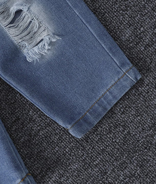 Stoere Denim Set voor Baby Meisjes: Jasje & Jeans met Ripped Look - Lente/Herfst Collectie