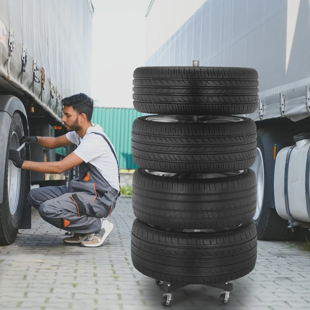 Robuuste Bandenrek met Wielen voor 4 Banden en Velgen - 100kg Draagvermogen