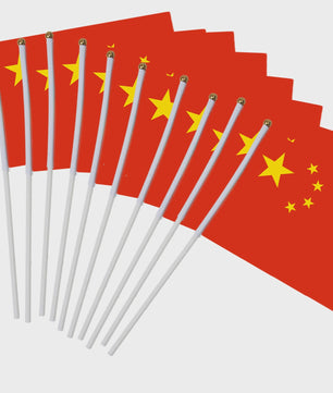 10x Chinese Handzwaai Vlaggen 21x14cm - Perfect voor Feesten, Sport & Decoratie