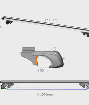 HOMCOM car roof bars lock luggage rack 2 Keys provided aluminum alloy x 5,5x7 c