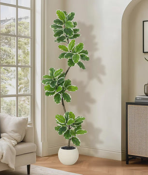 Realistische Kunstplant Ficus Lyrata (Fiddle Leaf Fig) - 180cm - Met Pot en Mos