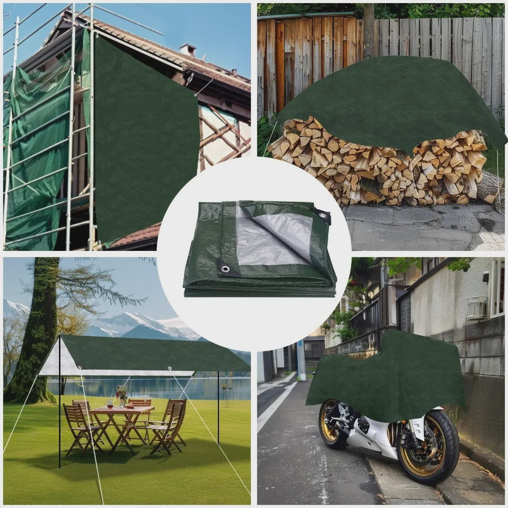 Waterdichte Tarp - Diverse Maten (3x3m tot 5x4m) voor Camping, Tuin & Outdoor Bescherming