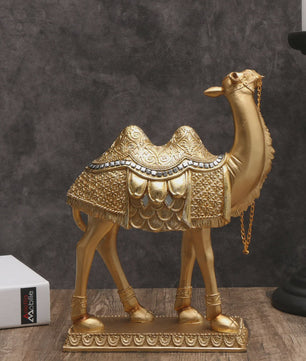 Luxe Gouden Camel Beeld - Decoratief Kunstobject voor Binnen