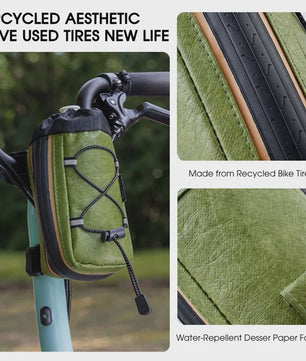 ESLNF Fiets Fleshouder & Tas - Waterdicht, Universeel Montage, Groen