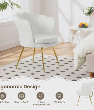 Luxe Velours Fauteuil met Metalen Poten - Comfortabele Relaxstoel voor de Woonkamer