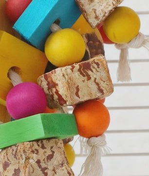 Grote Papegaai Kauwspeeltje met Sterfruit - Stressverlichting & Verrijking voor Kooien