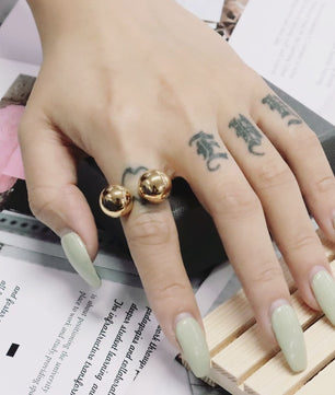 Nieuw Design Geometrische Kralen Ring - Roestvrij Staal Dames Sieraden