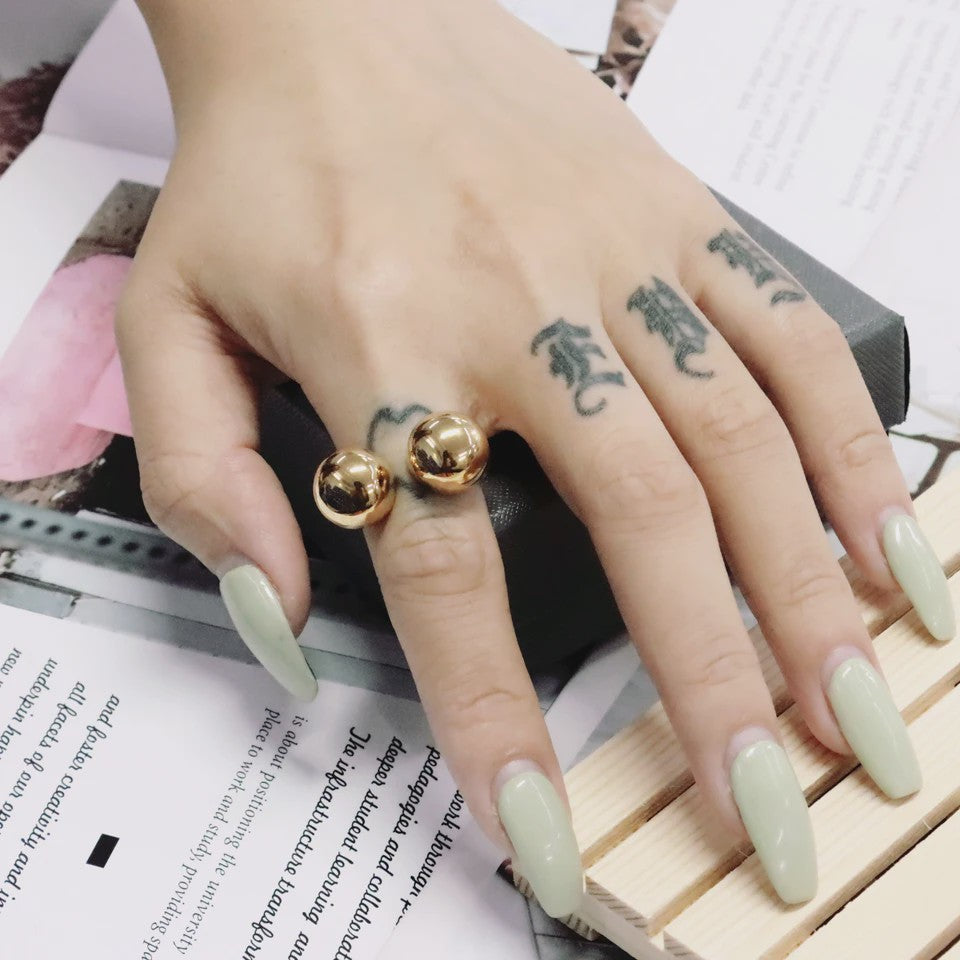 Nieuw Design Geometrische Kralen Ring - Roestvrij Staal Dames Sieraden