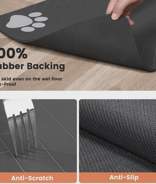 Absorberende Voer- en Waterbak Mat voor Hond en Kat - Waterdicht & Sneldrogend