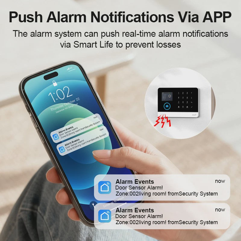 Slimme Draadloze Home Alarmset met WiFi & GSM - Tuya Smart Life App