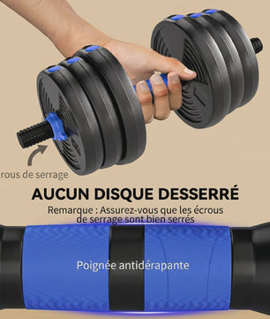 Verstelbare Dumbbell Set 25 kg - 3-in-1 Halter Kit met Barbell Optie