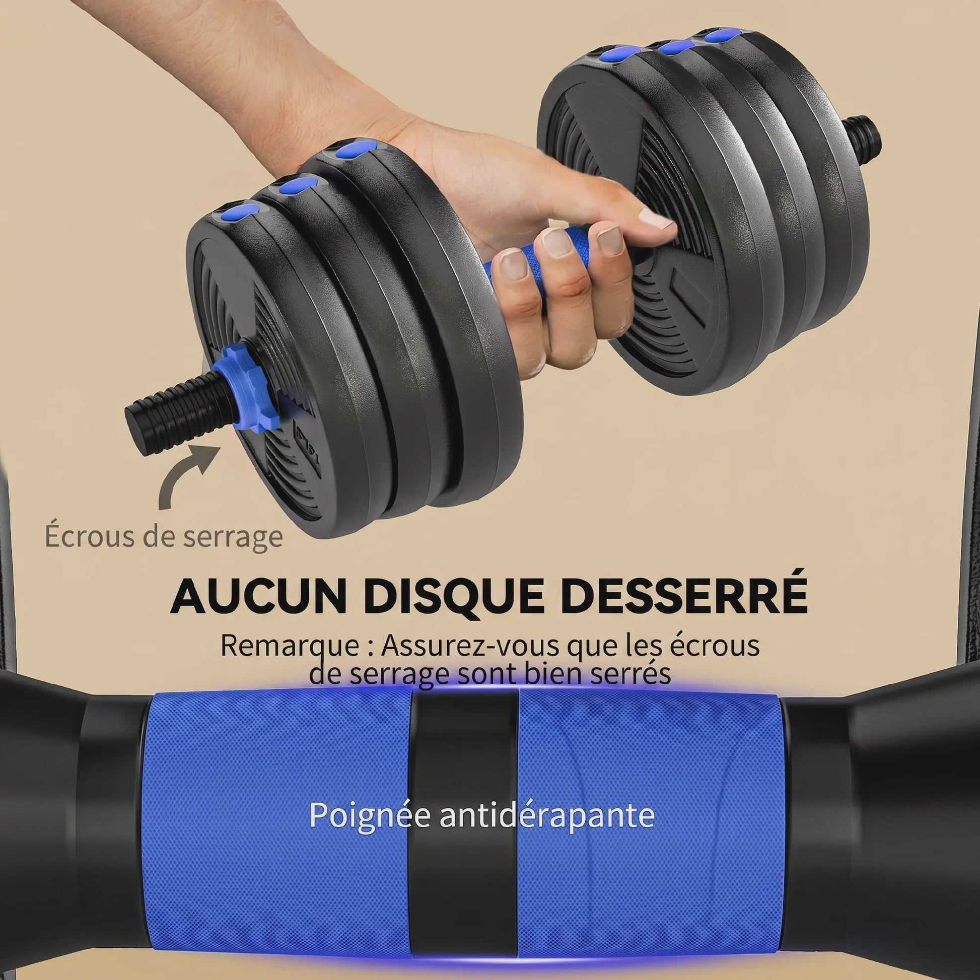 Verstelbare Dumbbell Set 25 kg - 3-in-1 Halter Kit met Barbell Optie
