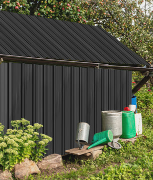Set van 12 Trapezium Metalen Dakplaten 129.5x45cm - Weerbestendig Staal voor Schuur & Carport (7m²)