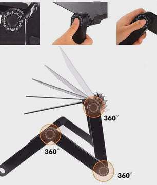 Verstelbare Laptoptafel 360° Draaibaar - Ideaal voor Bed, Bank & Bureau