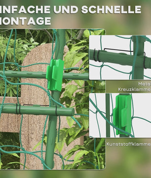 Stevig Klimplantenrek met Netting - Verstelbaar Tuinframe voor Groenten, Fruit en Meer - Groen