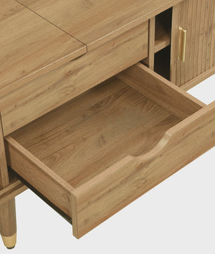 Modern TV Meubel met Rotan Deur en Veel Opbergruimte - Landelijke Stijl