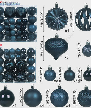 48x Kerstballen Set 4/6/8cm - Diverse Vormen & Afwerkingen - Decoratie Hangertjes