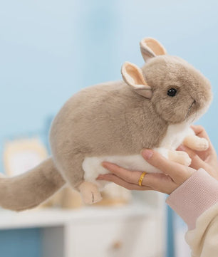 Levensechte Chinchilla Pluche Knuffel - Zachte Dierenpop als Kindermaatje