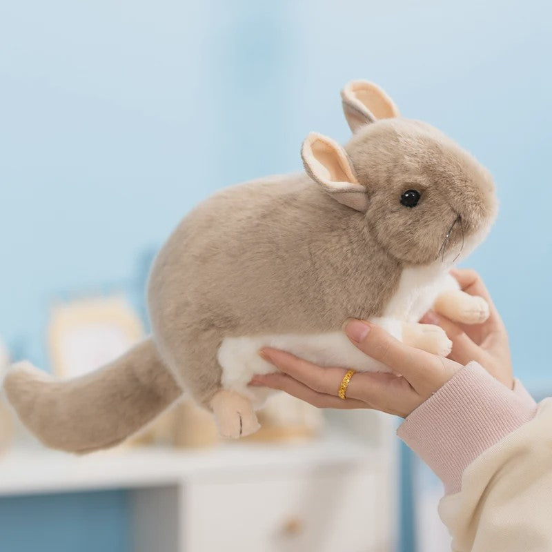 Levensechte Chinchilla Pluche Knuffel - Zachte Dierenpop als Kindermaatje