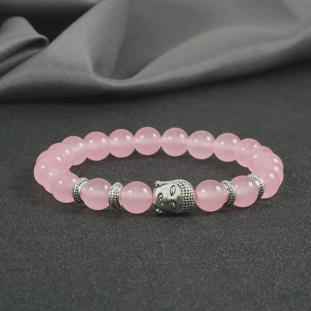 Natuurstenen Buddha Armband met Tijgeroog Kralen - Elastisch & Verstelbaar