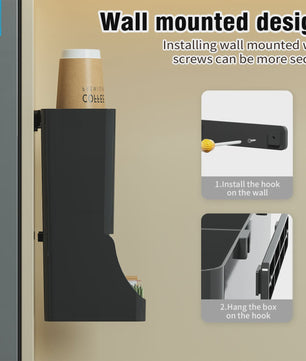 Wandmontage Koffie Station Organizer - Opslag voor Bekers, Cups en Bar Accessoires