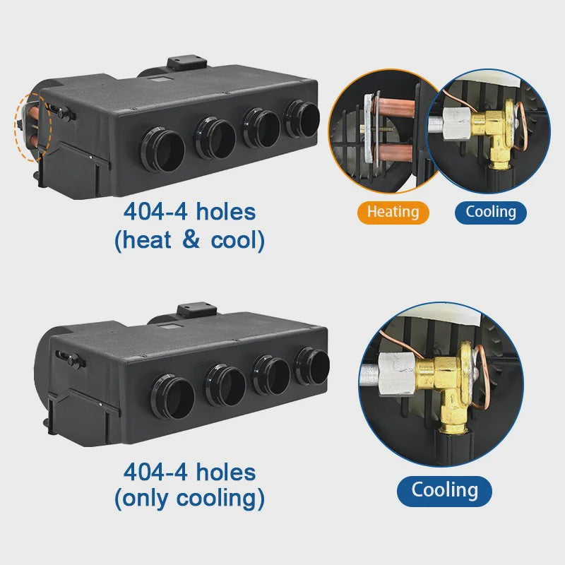 Universele 12V/24V Elektrische Airco & Verwarming Unit met Compressor voor Vrachtwagen en Camper