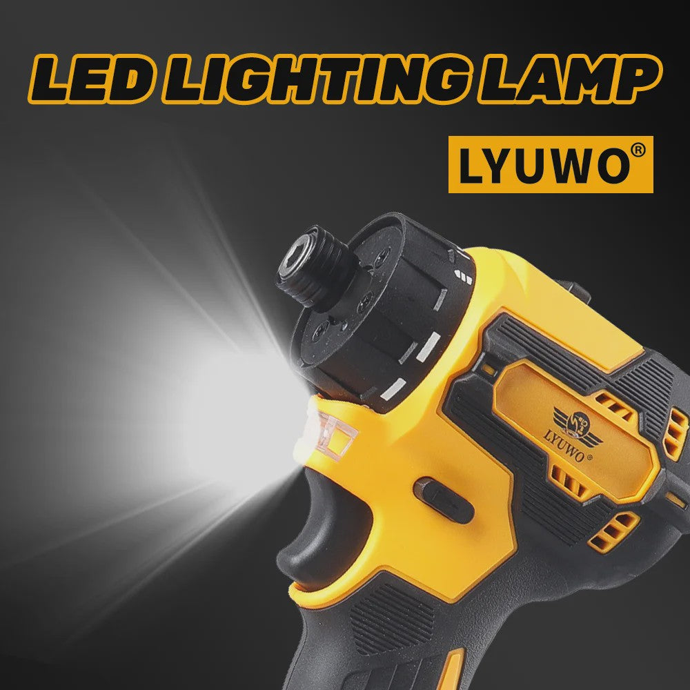 LYUWO 21V Accu Schroefmachine Borstelloos - Krachtige Klopboormachine met LED Licht
