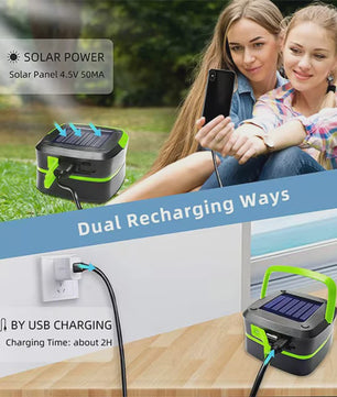 Oplaadbare Solar Camping Lantaarn - IP65 Waterdicht, Dual Charge (Zon & USB), Draagbare LED Zaklamp voor Wandelen
