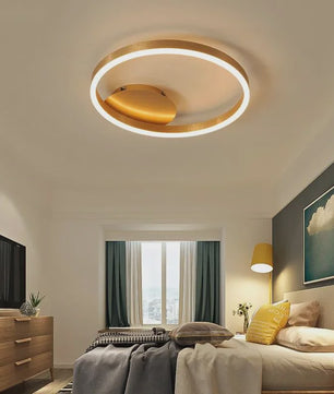 Moderne LED Plafondlamp 3 Cirkels - Goud/Koffie - Woonkamer & Slaapkamer