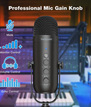 Professionele USB Condensator Microfoon Set met Boom Arm - Ideaal voor Podcast, Streaming & Opnames