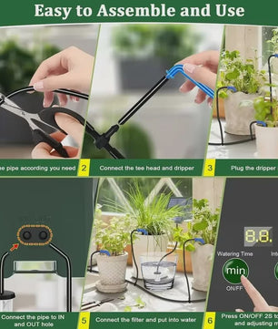 Automatische Druppelsysteem Timer met Zonnepaneel en Waterniveau Alarm - Ideaal voor Tuin en Potten