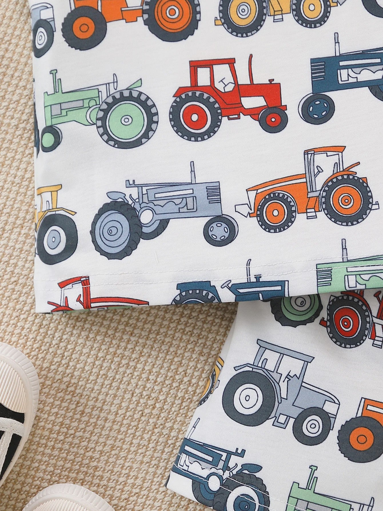 Zomer Set Baby Jongens: Tractor Print Tanktop & Shorts