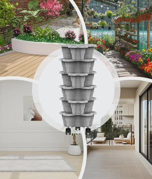 Stapelbare Verticale Bloementoren met Wieltjes - 5 Lagen Aardbeienplanter