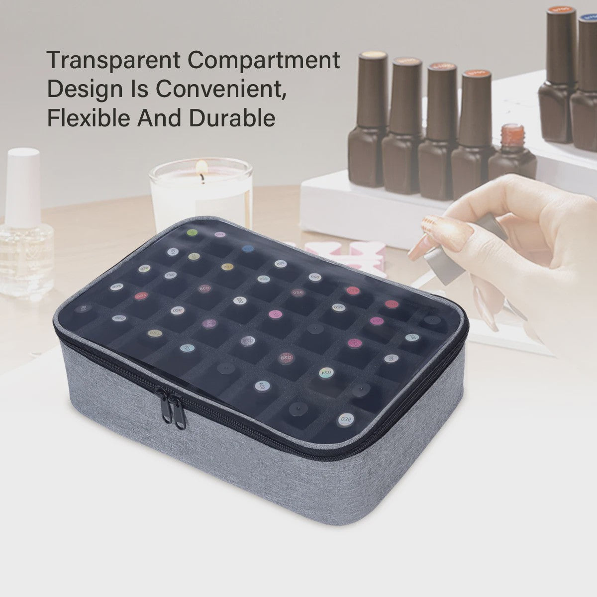Opbergtas voor 40 Nagellakflesjes - Draagbare Cosmetische Organizer