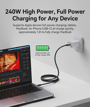 Thunderbolt 5 Kabel: 120Gbps, 240W Snelladen, 16K Video & USB4 Compatibel voor MacBook