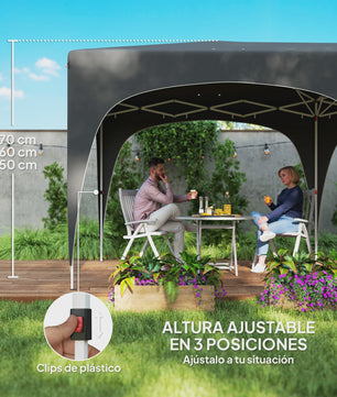 6x3m Uitklapbare Partytent met 6 Zijwanden - Donkergrijs
