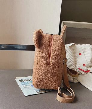 Schattige Kinderrugzak met Berenoren - Zacht Lamswol Fleece