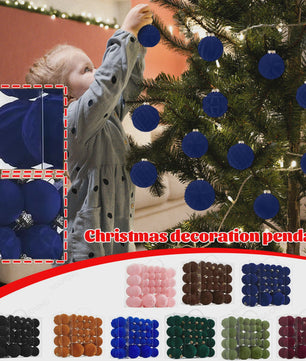 46-Delige Kerstballen Set - Velvet Pluche Kerstdecoratie Ballen (4/6/8cm)