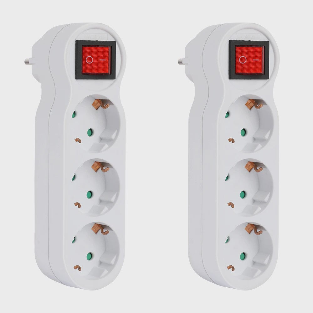 Cilia Stekkerdoos Verdeler met Schakelaar - 3 Schuko Stopcontacten, 3500W, Kindveilig