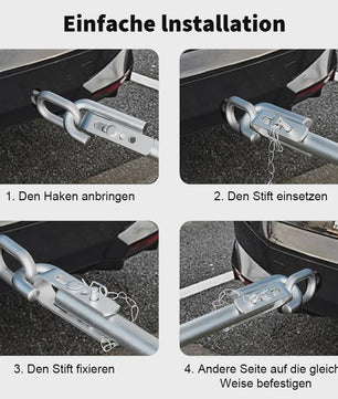 3 Ton Sleepstang met Veerdemper Stabilisator voor Auto, Trailer en SUV