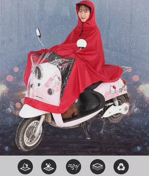 Universele Regenjas Poncho met Capuchon voor Elektrische Scooters en Fietsen