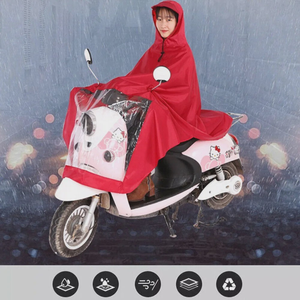 Universele Regenjas Poncho met Capuchon voor Elektrische Scooters en Fietsen