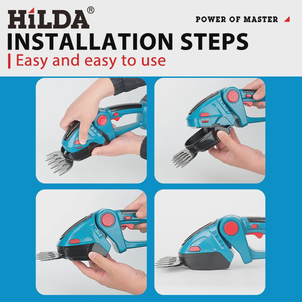 HILDA 2-in-1 Snoeischaar & Grasmaaier - Draadloos, Makita 18V Compatibel