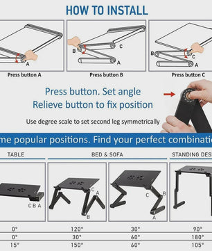 Verstelbaar Laptoptafel Bureau met Muisplank - Ergonomisch & Draagbaar