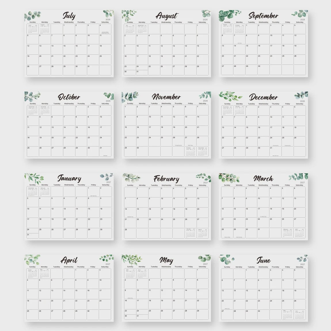 Magnetische Koelkast Kalender 2026-2027 | Maandplanner & Keuken Organizer