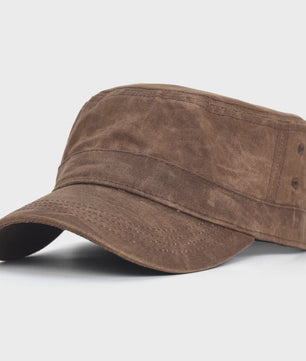 Waterdichte Canvas Militaire Pet voor Heren - Vintage Cadet Stijl