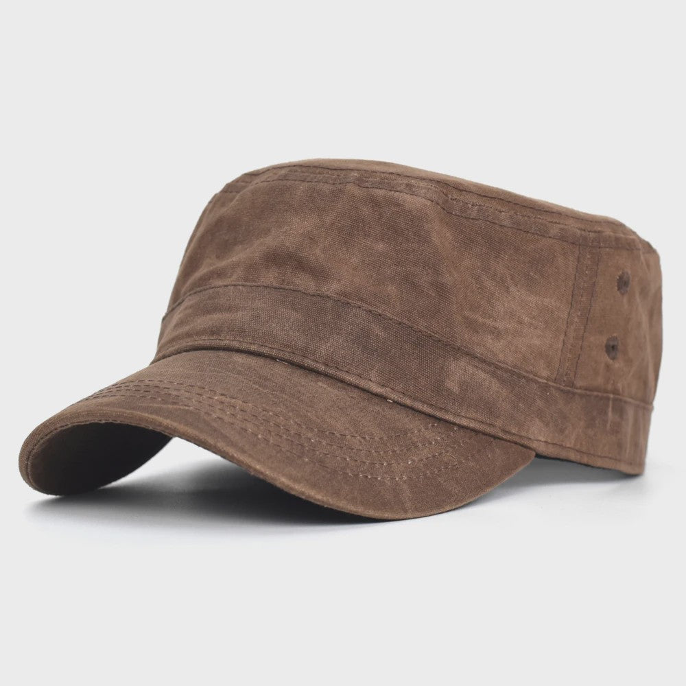 Waterdichte Canvas Militaire Pet voor Heren - Vintage Cadet Stijl